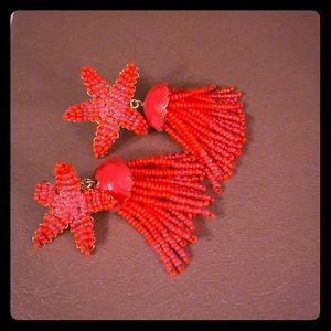 J Crew Coral beaded earrings